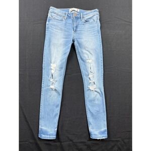 Abercrombie & Fitch Ankle Jean 2R W26 L26 Light Wash Distressed Skinny Denim